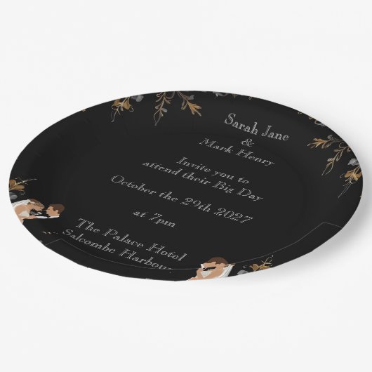 カスタマイズできる結婚式招待状のレイアウト ペーパープレート (アングル)