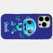カスタマイズできる青いロボット キッズ向け Case-Mate iPhoneケース (裏面 (横))