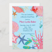 カスタマイズによる卒業パーティビーチデザイン 招待状 (正面/裏面)