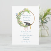 カスタマイズによる卒業パーティフローラデザイン 招待状 (スタンド正面)