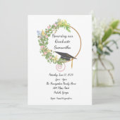 カスタマイズによる卒業パーティフローラデザイン 招待状 (スタンド正面)