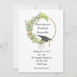 カスタマイズによる卒業パーティフローラデザイン 招待状