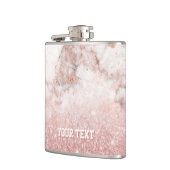 カスタマイズのどのばら色の金ゴールドのグリッターの白の大理石 フラスク (左)