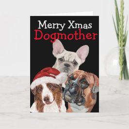 カスタマイズの犬からのクリスマスウォーターカラーカード サンキューカード