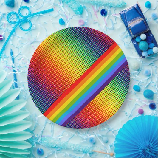 カスタマイズはっきりした可能で明るいレインボーLGBTゲイプライド ペーパープレート (パーティー)