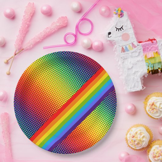 カスタマイズはっきりした可能で明るいレインボーLGBTゲイプライド ペーパープレート (パーティー)