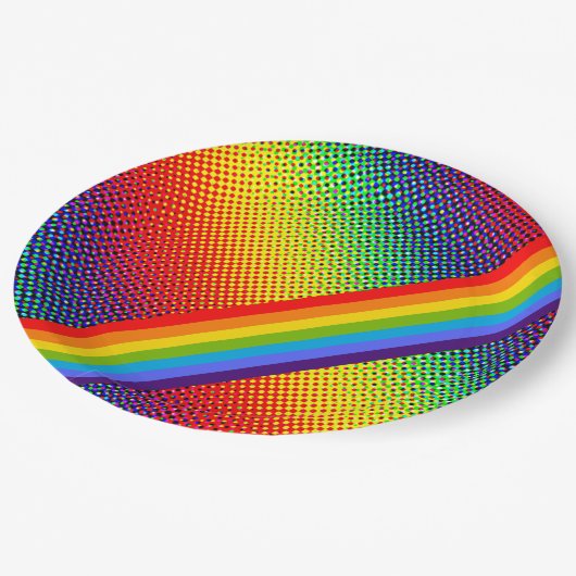 カスタマイズはっきりした可能で明るいレインボーLGBTゲイプライド ペーパープレート (アングル)