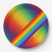 カスタマイズはっきりした可能で明るいレインボーLGBTゲイプライド ペーパープレート (正面)
