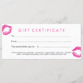 カスタマイズはっきりした可能なヘアサロンギフト証明書 (裏面)