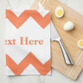 カスタマイズはっきりした可能な文字を備えたコーラルシェブロン キッチンタオル (四つ折り)