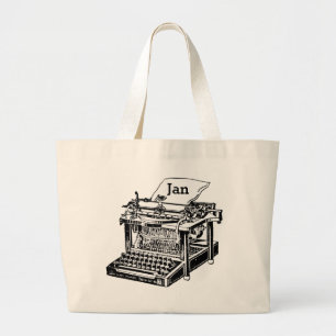 カスタマイズべきクールで古いタイプライター写実的なTotebag ラージトートバッグ
