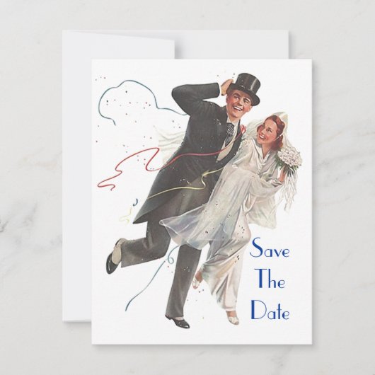 カスタマイズべきレトロのセーブ・ザ・デート案内EZ セーブザデート (正面)