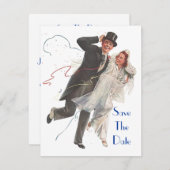 カスタマイズべきレトロのセーブ・ザ・デート案内EZ セーブザデート (正面/裏面)