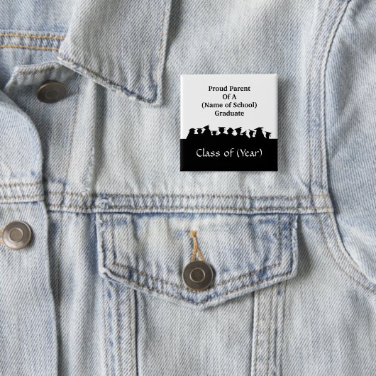 カスタマイズべき大学院ボタンの誇り高い親 缶バッジ (インサイチュ)