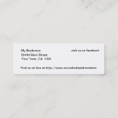 カスタマイズべき本の小型しおりの猫 スキニー名刺 (裏面)