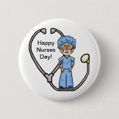カスタマイズべき男性の外科ナースボタン! 缶バッジ (正面)