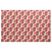 カスタマイズべき白の赤いオニゲシ ファブリック (ヤード)