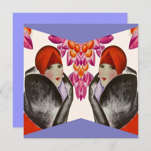 カスタマイズべき粋な友人の招待状の~ EZ! 招待状 (正面/裏面)