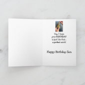 カスタマイズべき魚釣りのユーモアの息子の誕生日 カード (内部)