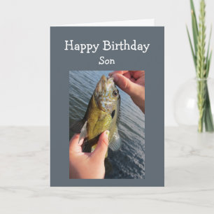 カスタマイズべき魚釣りのユーモアの息子の誕生日 カード