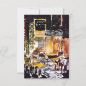 カスタマイズべきNYCの劇場地区RSVPカード~Fun 出欠カード (正面)