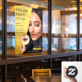 カスタマイズまつげエクステスタジオのビジネスフロント ウィンドウサイン