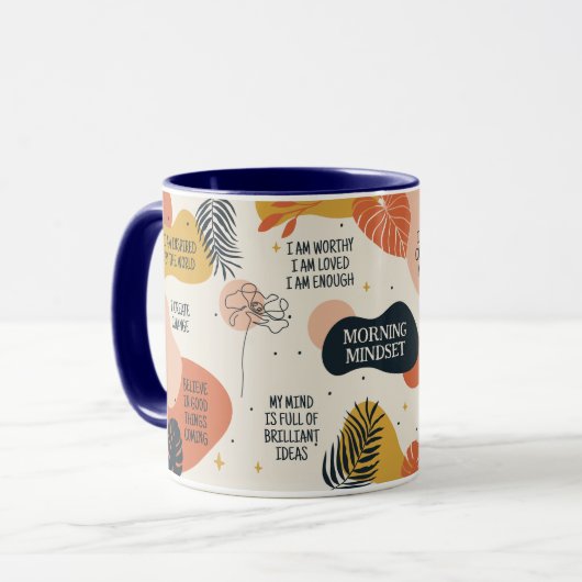 カスタマイズやる気を起こさせる引用文抽象芸術 マグカップ (正面左)