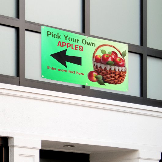 カスタマイズりんご自分 横断幕 (ビルの外側)