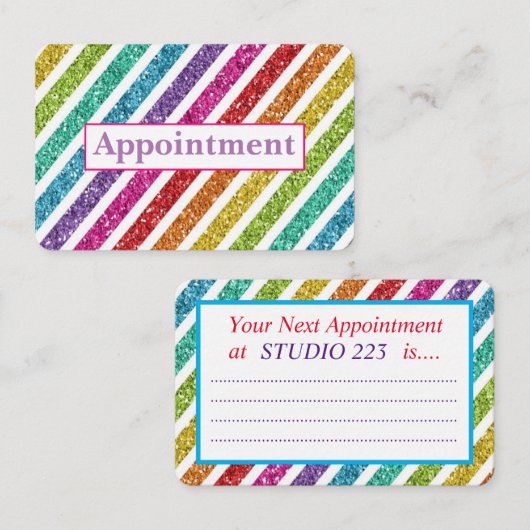 カスタマイズアポイントメントカード-ネイルサロングリッター 名刺 (正面/裏面)