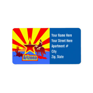 カスタマイズアリゾナの州の旗のヴィンテージの引くこと ラベル
