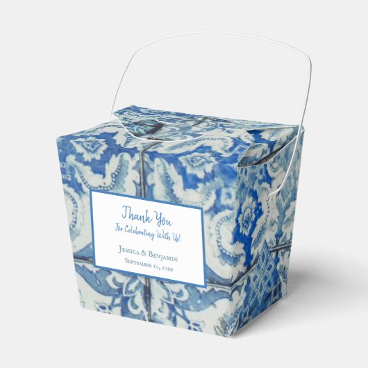 カスタマイズアンティークヴィンテージポルトガルのタイルパターン フェイバーボックス (正面サイド)