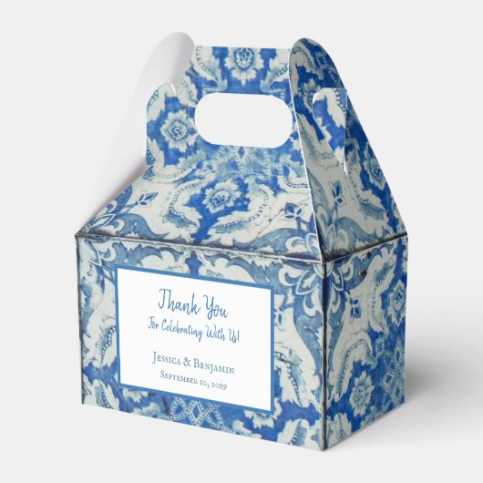 カスタマイズアンティークヴィンテージポルトガルのタイルパターン フェイバーボックス (正面サイド)