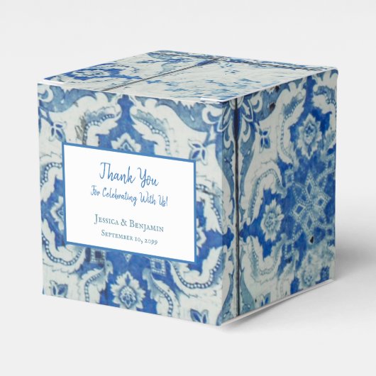 カスタマイズアンティークヴィンテージポルトガルのタイルパターン フェイバーボックス (正面サイド)