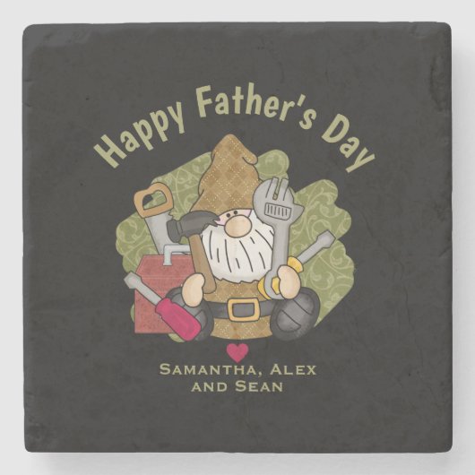 カスタマイズアンドパーソナライズされたハンディマンガーデン格言 ストーンコースター (正面)