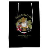 カスタマイズアンドパーソナライズされたハンディマンガーデン格言 ミディアムペーパーバッグ (裏面)