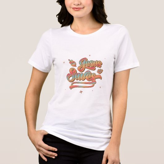 カスタマイズイエス救うキリスト教の神 トライブレンドTシャツ (正面)