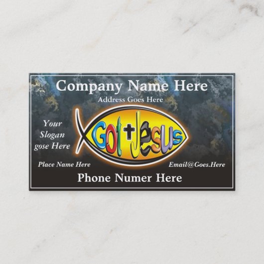 カスタマイズイエス・キリストの魚の名刺- 名刺 (正面)