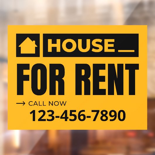 カスタマイズイエローブラックハウスfor実在賃貸物件用 ウィンドウサイン (シート2)