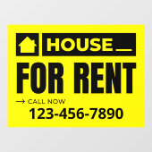 カスタマイズイエローブラックハウスfor実在賃貸物件用 ウィンドウサイン (シート)