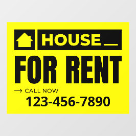 カスタマイズイエローブラックハウスfor実在賃貸物件用 ウィンドウサイン