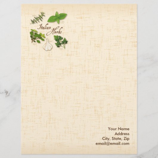 カスタマイズイタリアンハーブ文房具紙 レターヘッド (正面)