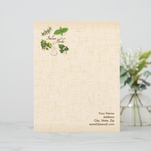 カスタマイズイタリアンハーブ文房具紙 レターヘッド (スタンド正面)