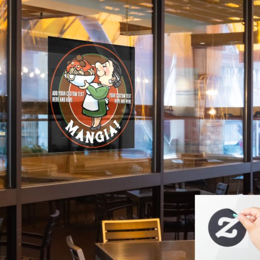 カスタマイズイタリアン可能なレストランピッツェリアプロモーション ウィンドウサイン (レストラン窓)