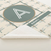 カスタマイズイニシャルとネームドラゴンフライトレンディー シェルパブランケット (3/4)