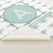 カスタマイズイニシャルとネームドラゴンフライトレンディー シェルパブランケット (3/4)