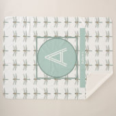 カスタマイズイニシャルとネームドラゴンフライトレンディー シェルパブランケット (正面(横))