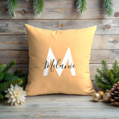 カスタマイズイニシャルニュートラルモダンオレンジ クッション