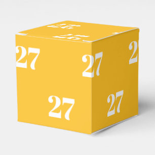 カスタマイズイニシャル付きホワイトレター番号黄色 フェイバーボックス