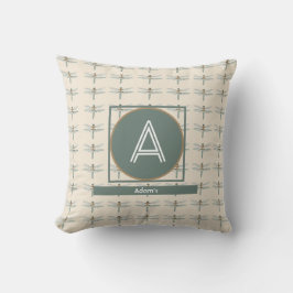 カスタマイズイニシャル名トンボ模様 クッション