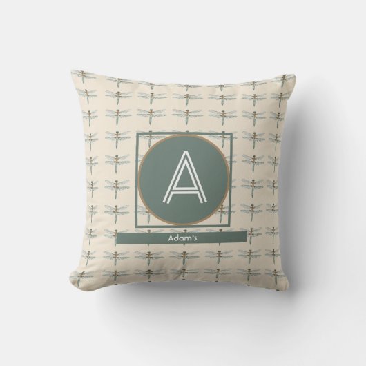 カスタマイズイニシャル名トンボ模様 クッション (正面)